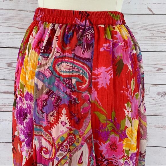 TravelSmith boho crinkle broom tiered maxi skirt - Picture 8 of 13